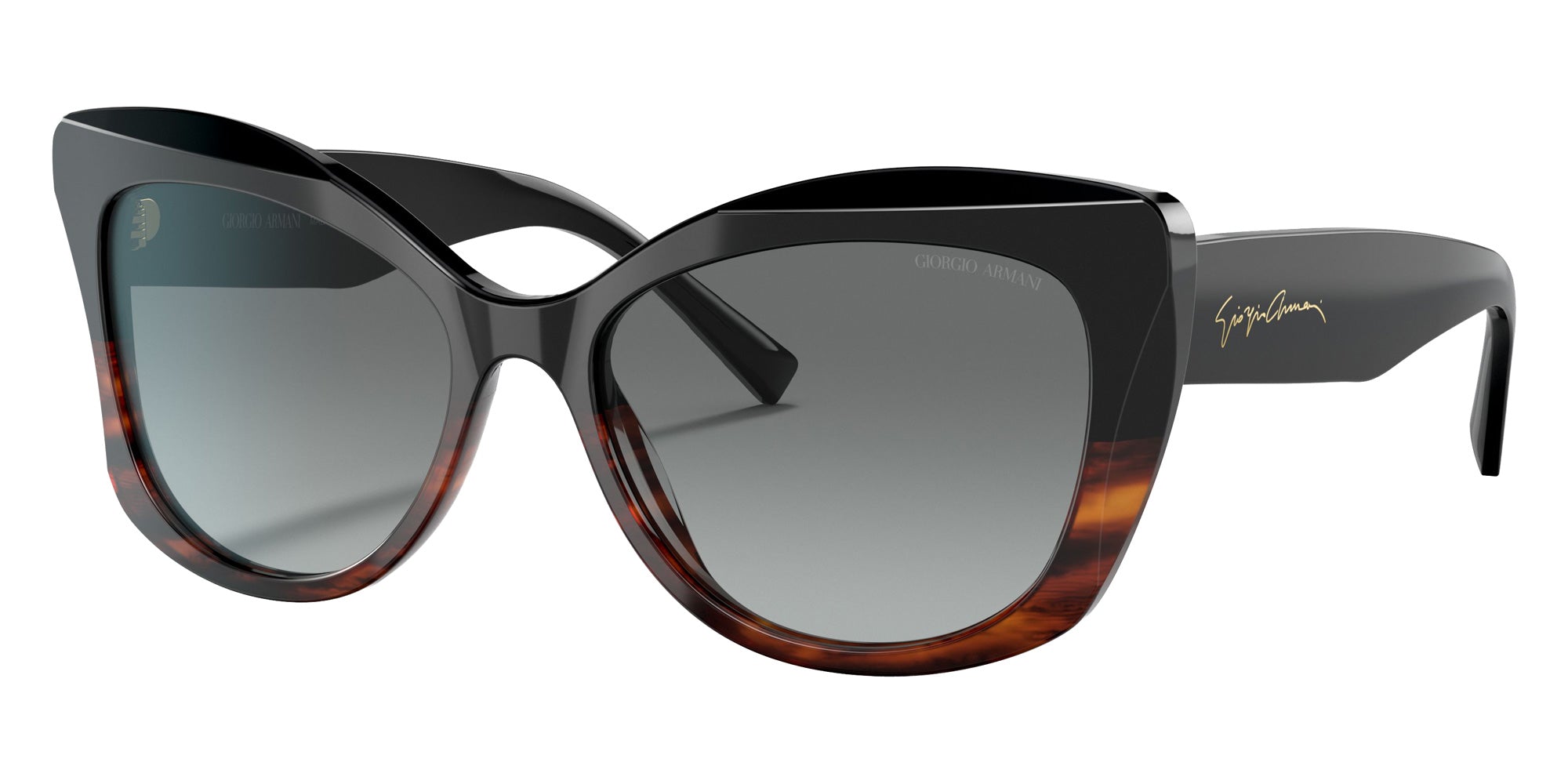 GIORGIO ARMANI AR8161 592811 56 - Black/Striped Brown / Gradient Gray #id:ar8161592811_s:100105