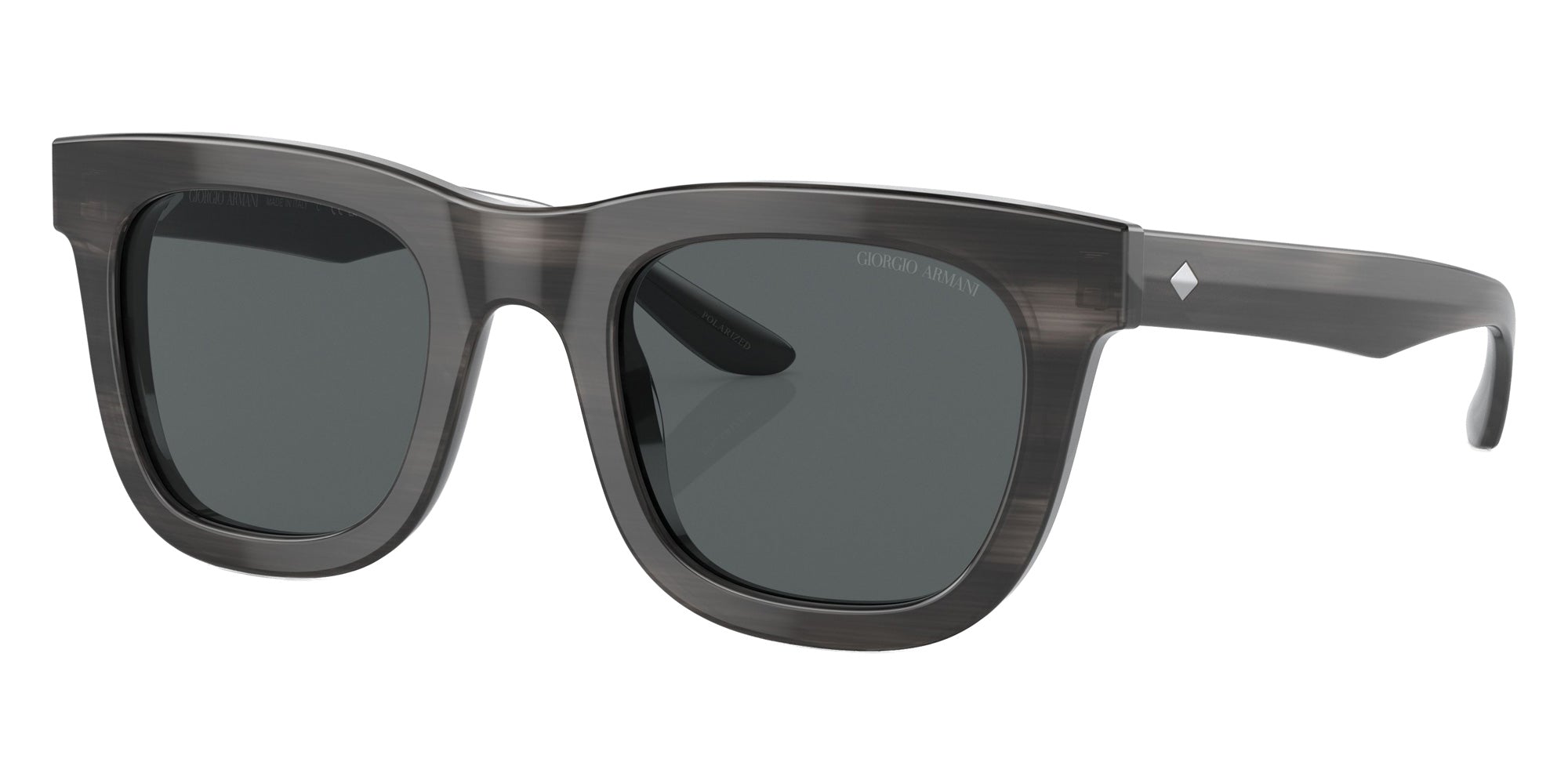 GIORGIO ARMANI AR8171 5964P2 49 - Striped Gray / Polarized Dark Gray #id:ar81715964p2_s:100105