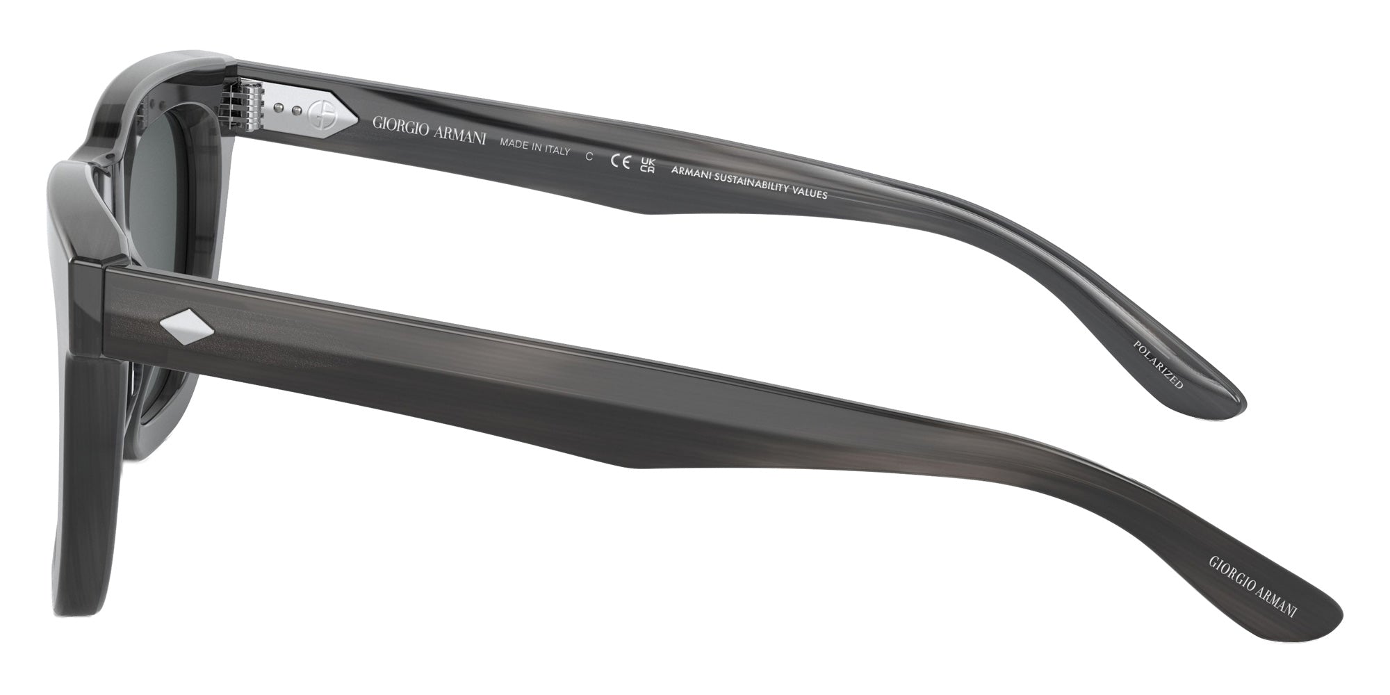 GIORGIO ARMANI AR8171 5964P2 49 - Striped Gray / Polarized Dark Gray #id:ar81715964p2_s:100110
