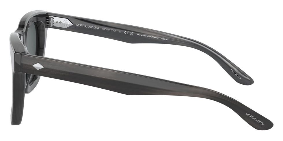 GIORGIO ARMANI AR8171 5964P2 49 - Striped Gray / Polarized Dark Gray #id:ar81715964p2_s:100110