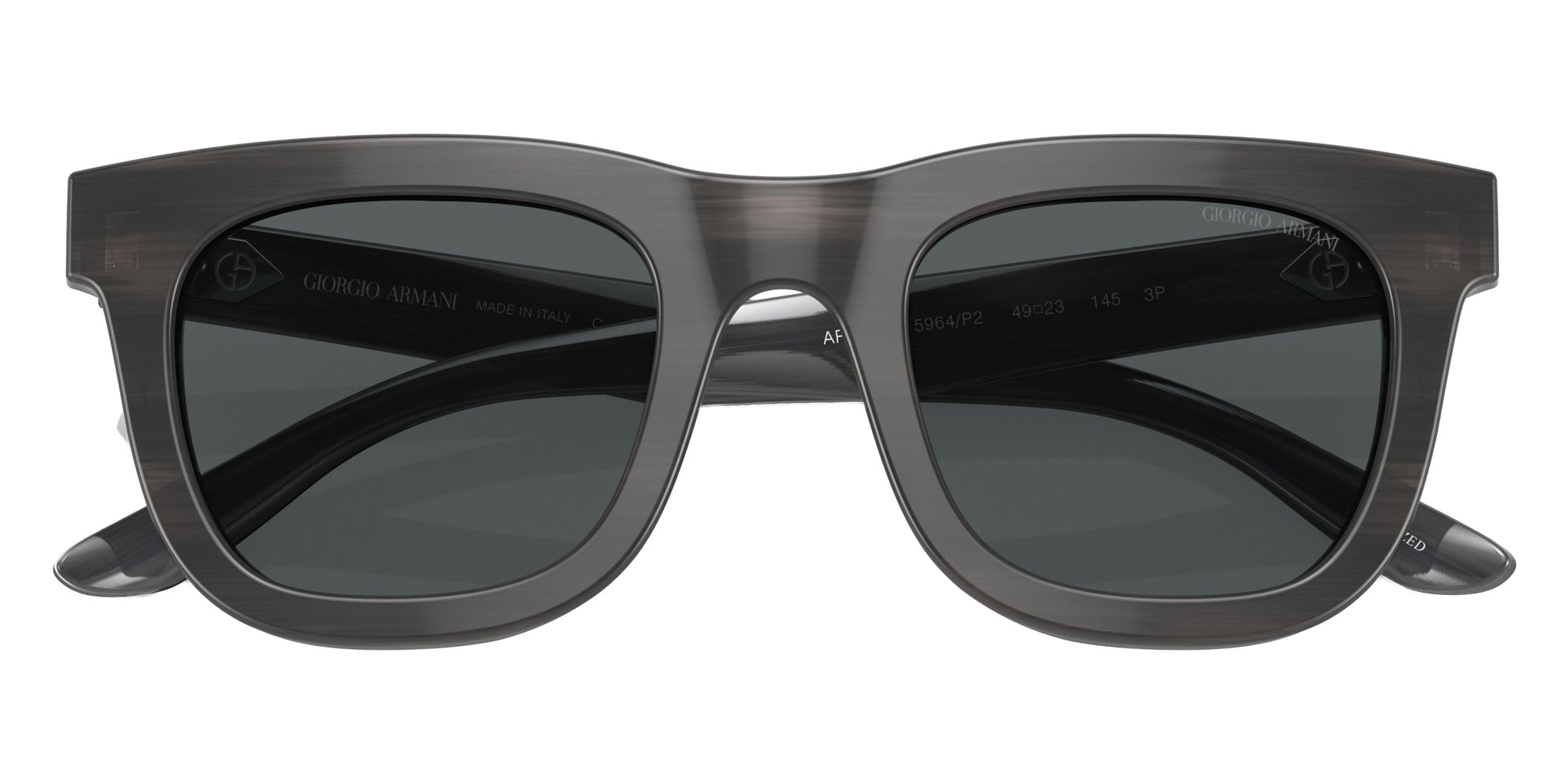 GIORGIO ARMANI AR8171 5964P2 49 - Striped Gray / Polarized Dark Gray #id:ar81715964p2_s:100120