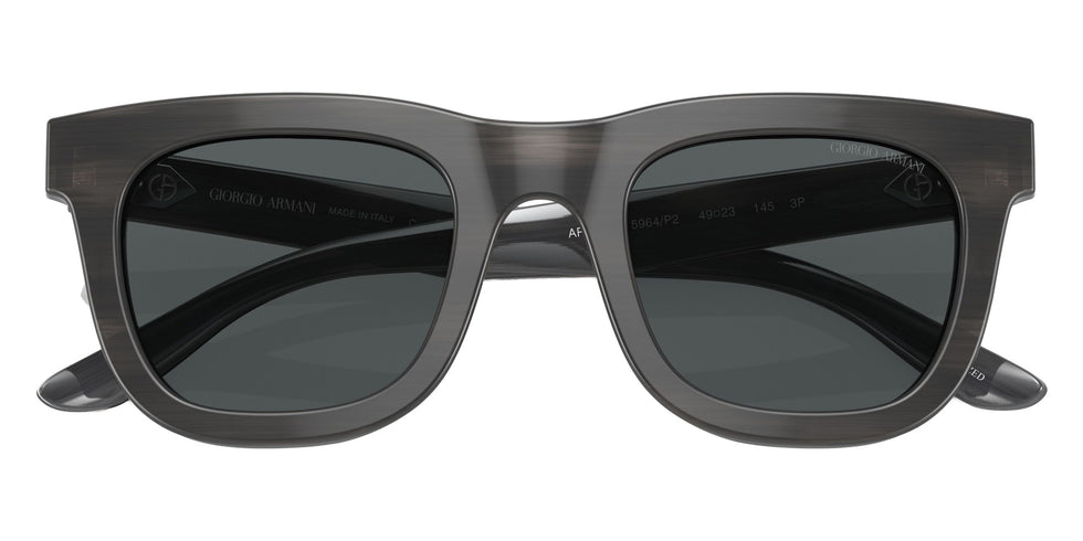 GIORGIO ARMANI AR8171 5964P2 49 - Striped Gray / Polarized Dark Gray #id:ar81715964p2_s:100120