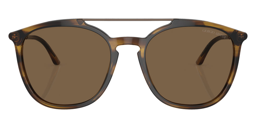 GIORGIO ARMANI AR8198 603773 54 - Striped Brown / Dark Brown #id:ar8198603773_s:100100