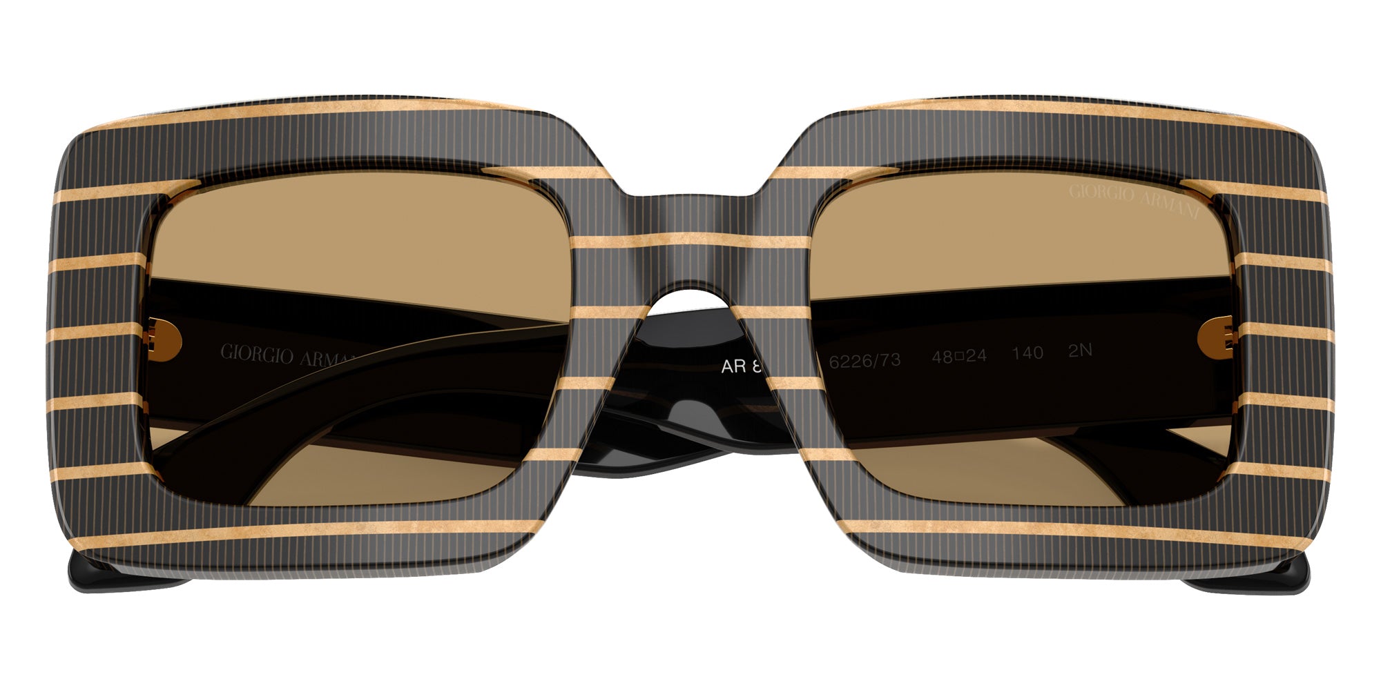 GIORGIO ARMANI AR8241U 622673 48 - Thin Striped Black/Gold / Brown #id:ar8241u622673_s:100120