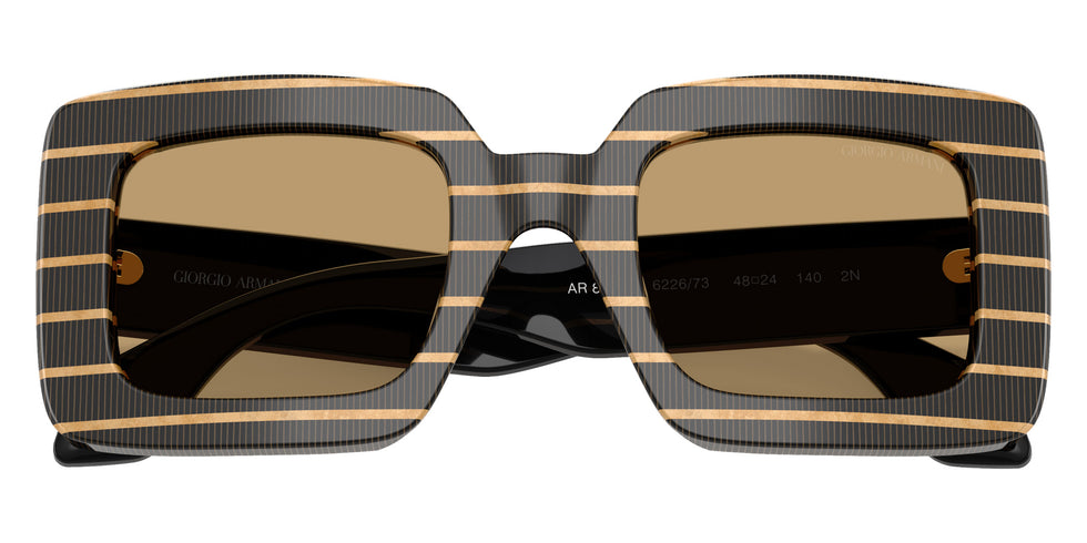GIORGIO ARMANI AR8241U 622673 48 - Thin Striped Black/Gold / Brown #id:ar8241u622673_s:100120
