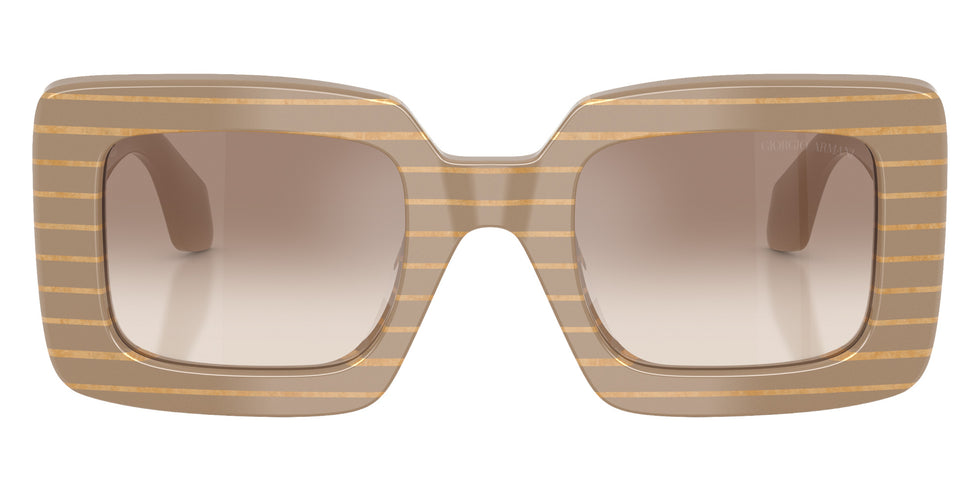 GIORGIO ARMANI AR8241U 631094 48 - Striped Beige/Gold Block / Gradient Brown Mirrored Silver #id:ar8241u631094_s:102100