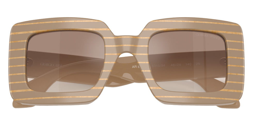 GIORGIO ARMANI AR8241U 631094 48 - Striped Beige/Gold Block / Gradient Brown Mirrored Silver #id:ar8241u631094_s:102120