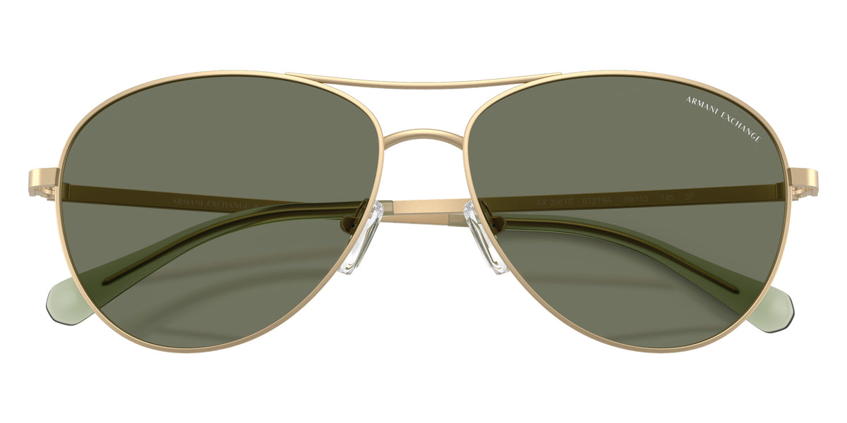 ARMANI EXCHANGE AX2061S 61219A 59 - Matte Pale Gold / Dark Green Polarized #id:ax2061s61219a_s:108120