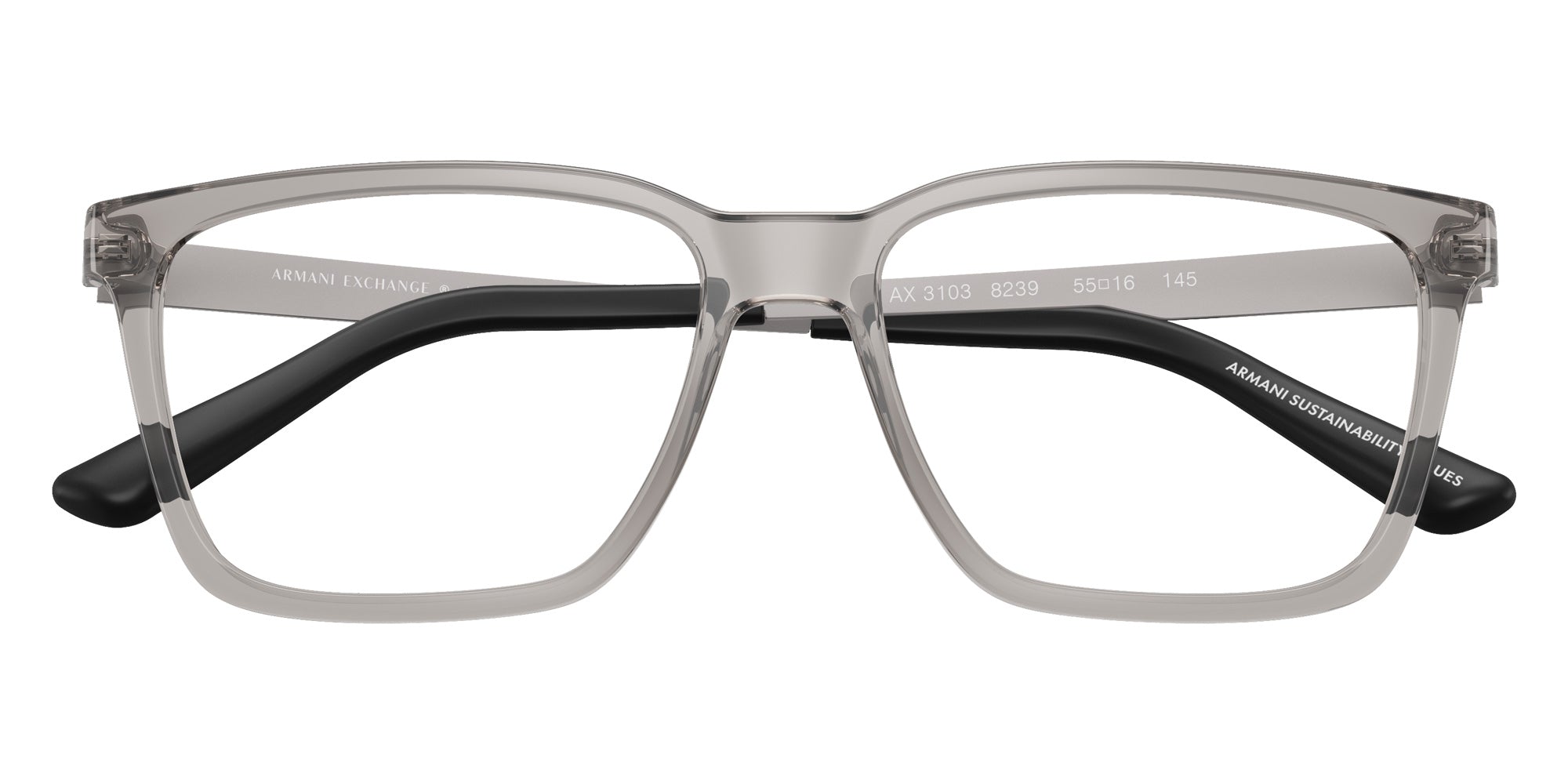ARMANI EXCHANGE AX3103 8239 55 - Shiny Transparent Gray #id:ax31038239_s:100100