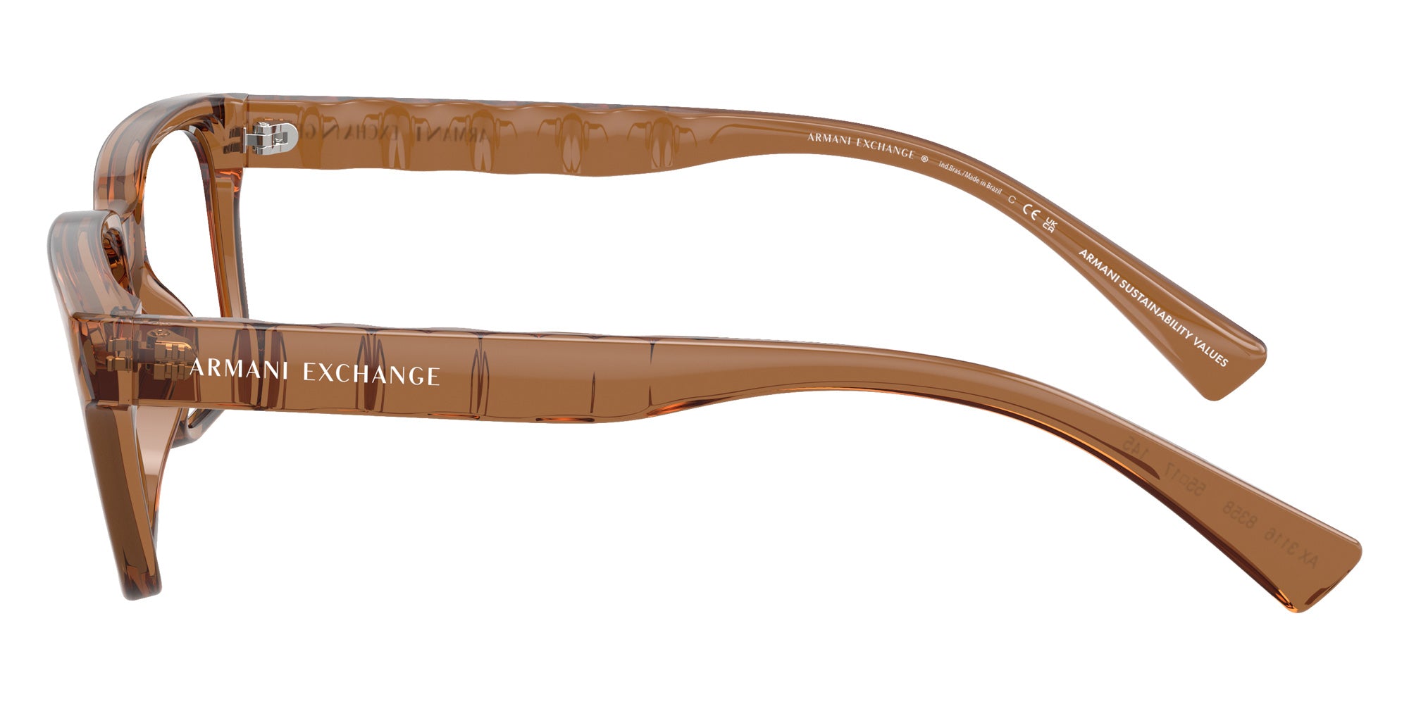 ARMANI EXCHANGE AX3116 8358 55 - Shiny Transparent Brown #id:ax31168358_s:102110