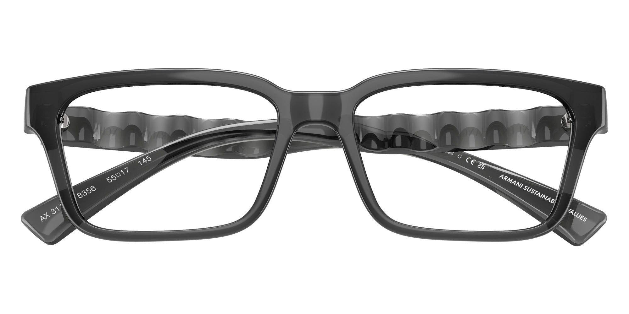 ARMANI EXCHANGE AX3116F 8356 55 - Shiny Transparent Gray #id:ax3116f8356_s:100120