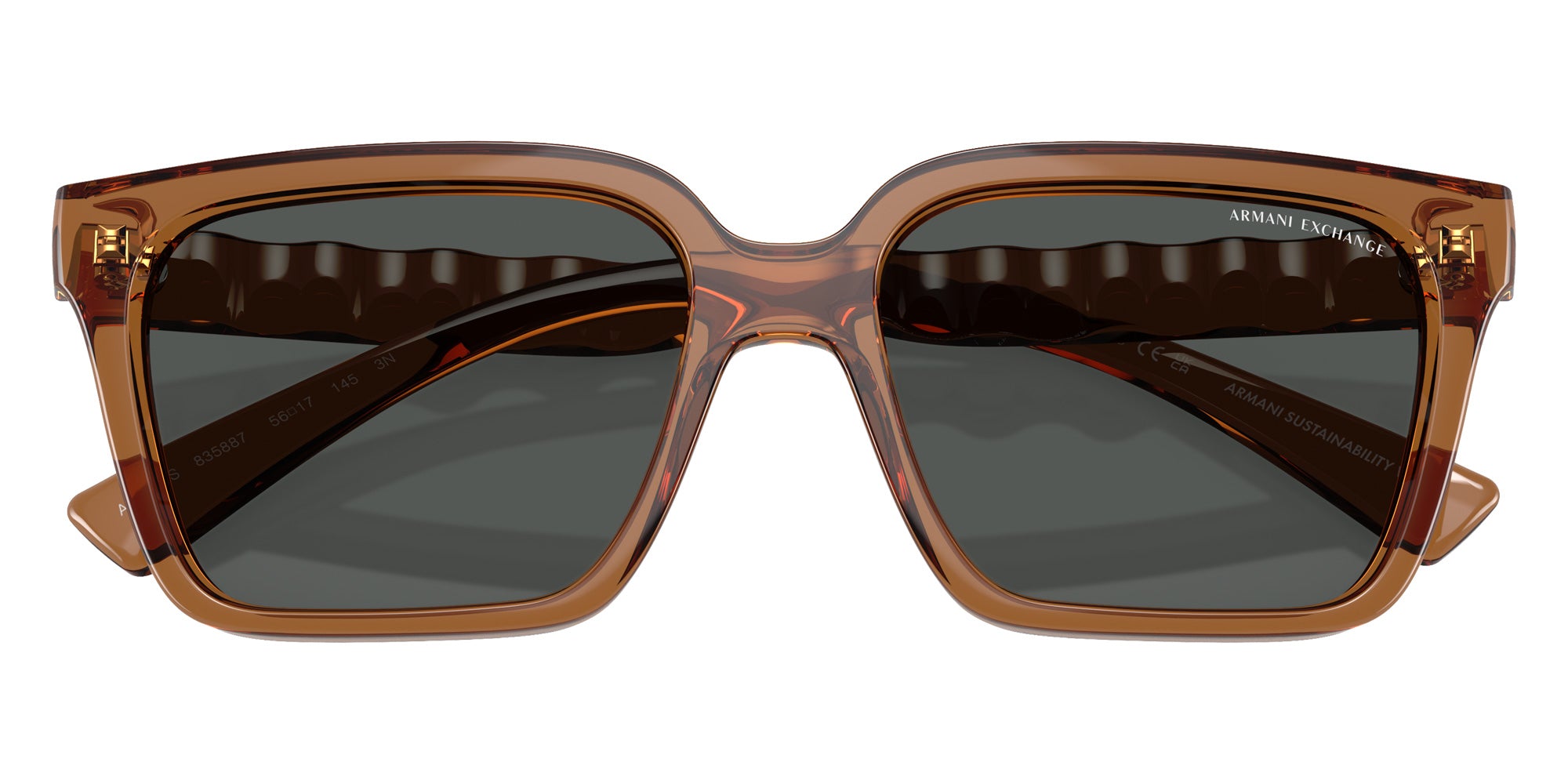 ARMANI EXCHANGE AX4147S 835887 56 - Shiny Transparent Brown / Dark Gray #id:ax4147s835887_s:104120