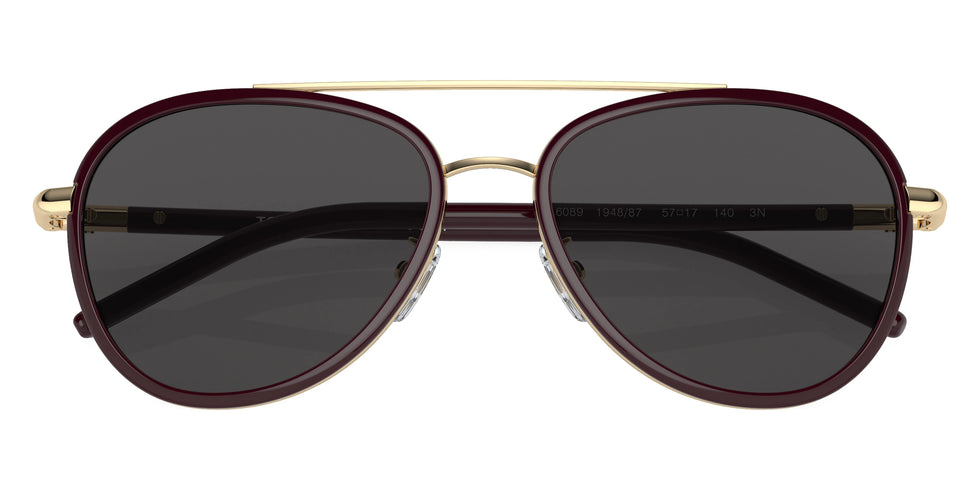 Tory Burch TY6089 194887 57 - Burgundy / Dark Gray