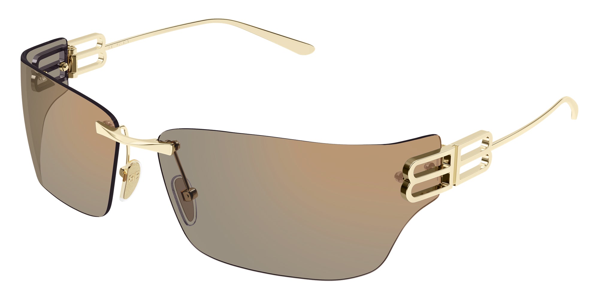 Balenciaga BB0485SA Rectangle Sunglasses | EyeOns.com