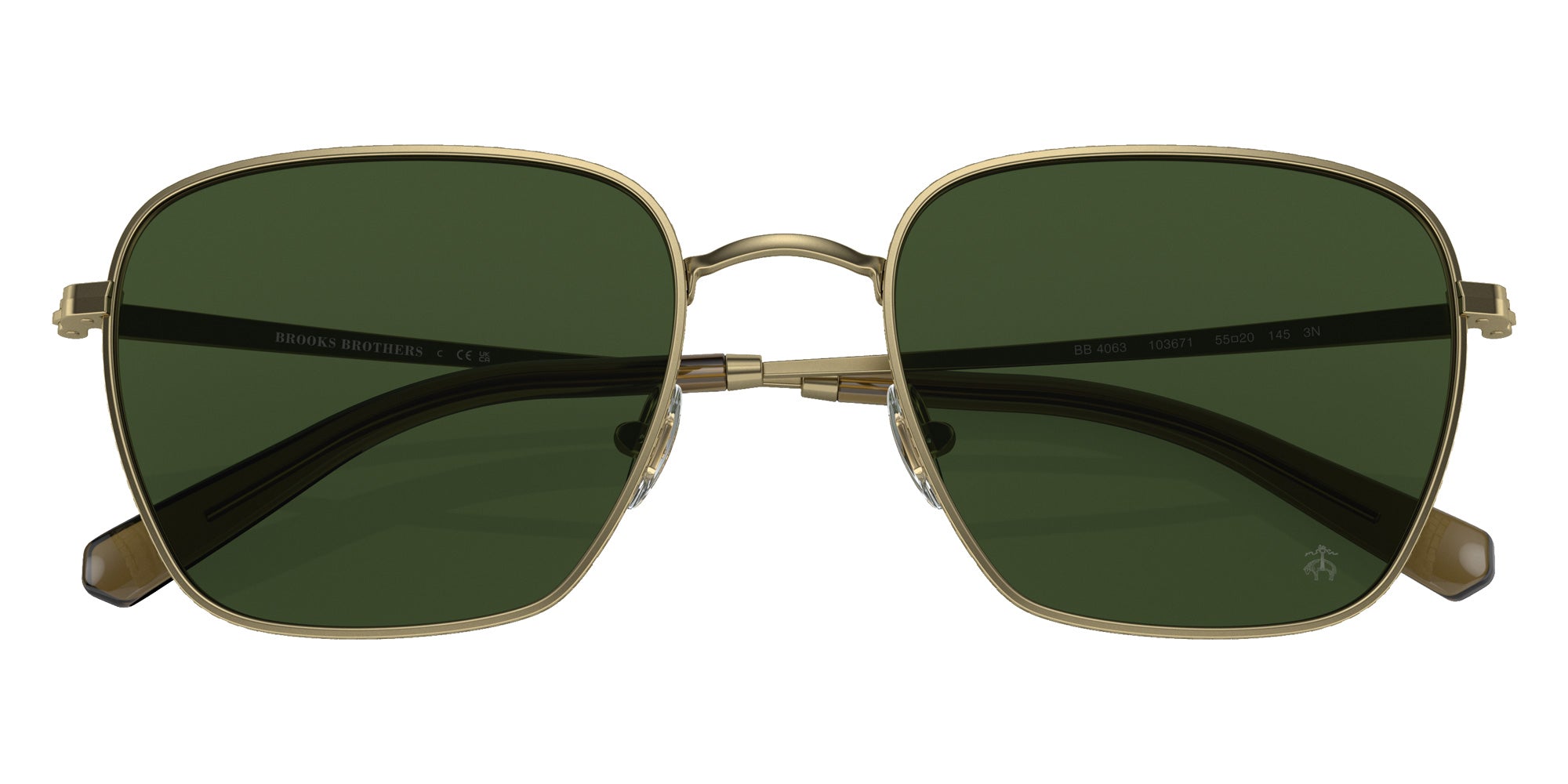 Brooks Brothers BB4063 103671 55 - Matte Vintage Gold / Green Solid #id:bb4063103671_s:100120
