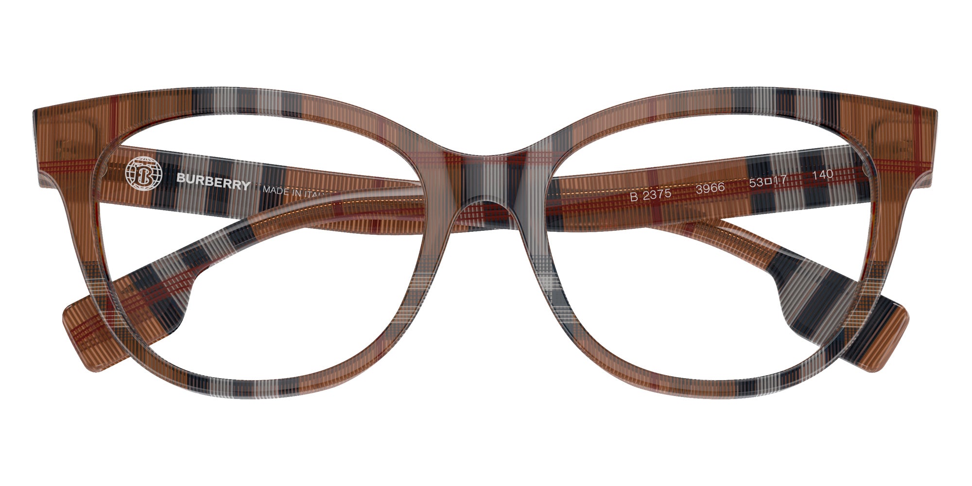 Burberry BE2375 Evelyn 3966 53 - Check Brown #id:be23753966_s:106120