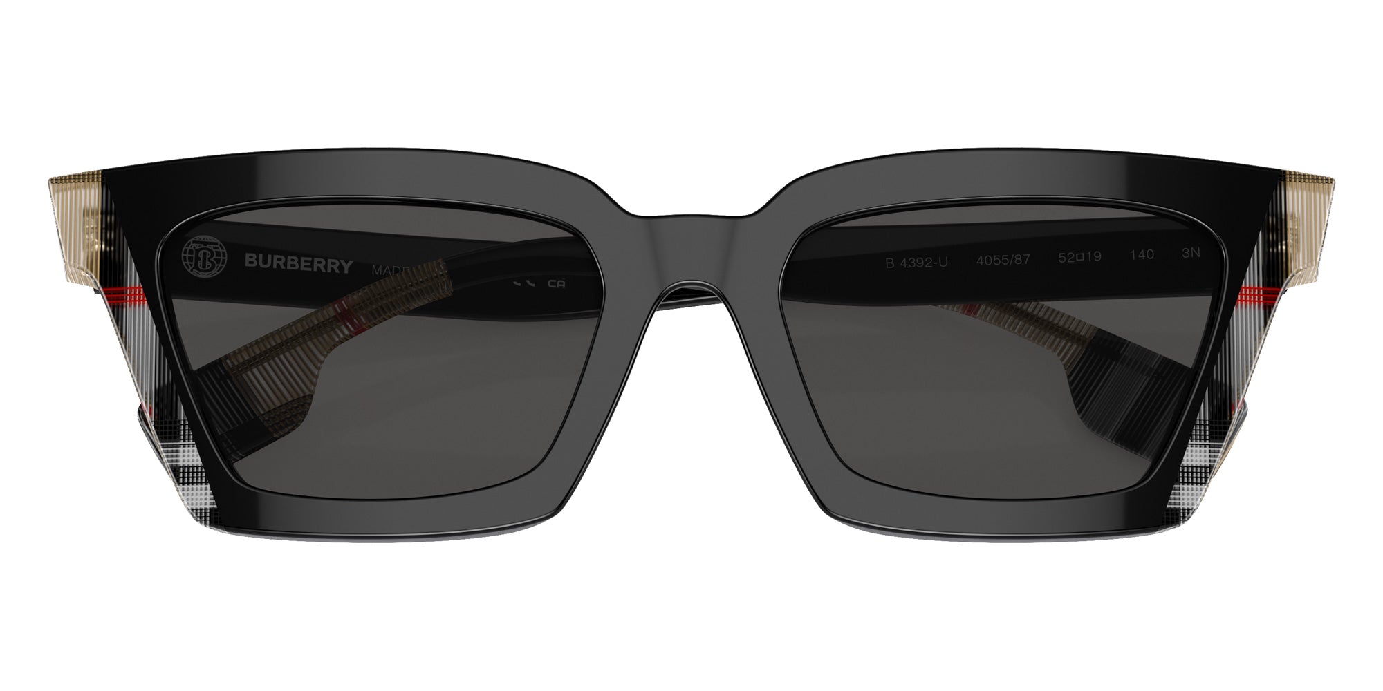 Burberry BE4392U Briar 405587 52 - Black/Vintage Check / Dark Gray #id:be4392u405587_s:100120