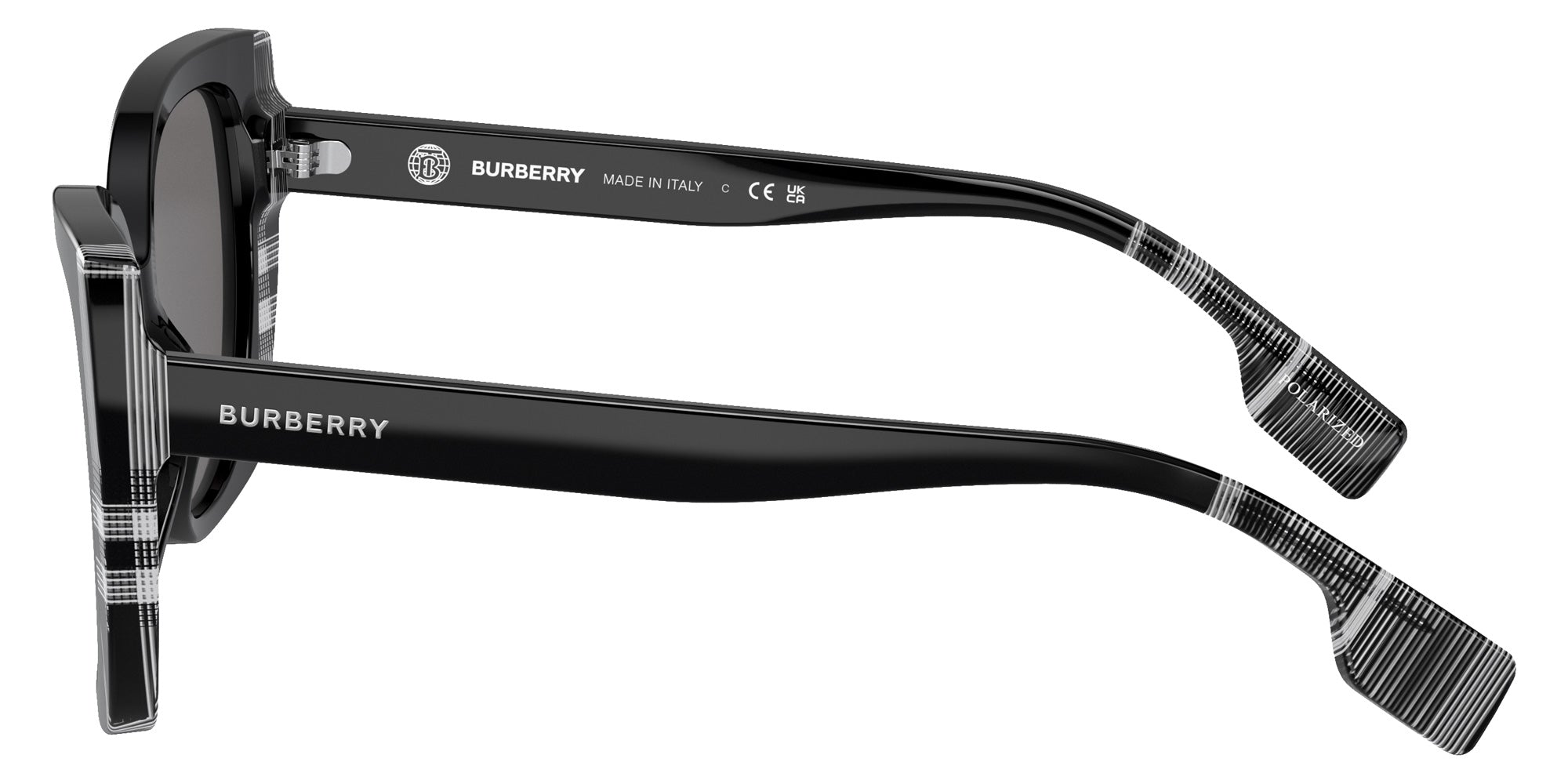 Burberry BE4393 Meryl 405181 54 - Black/Check White Black / Dark Gray Polarized #id:be4393405181_s:102110