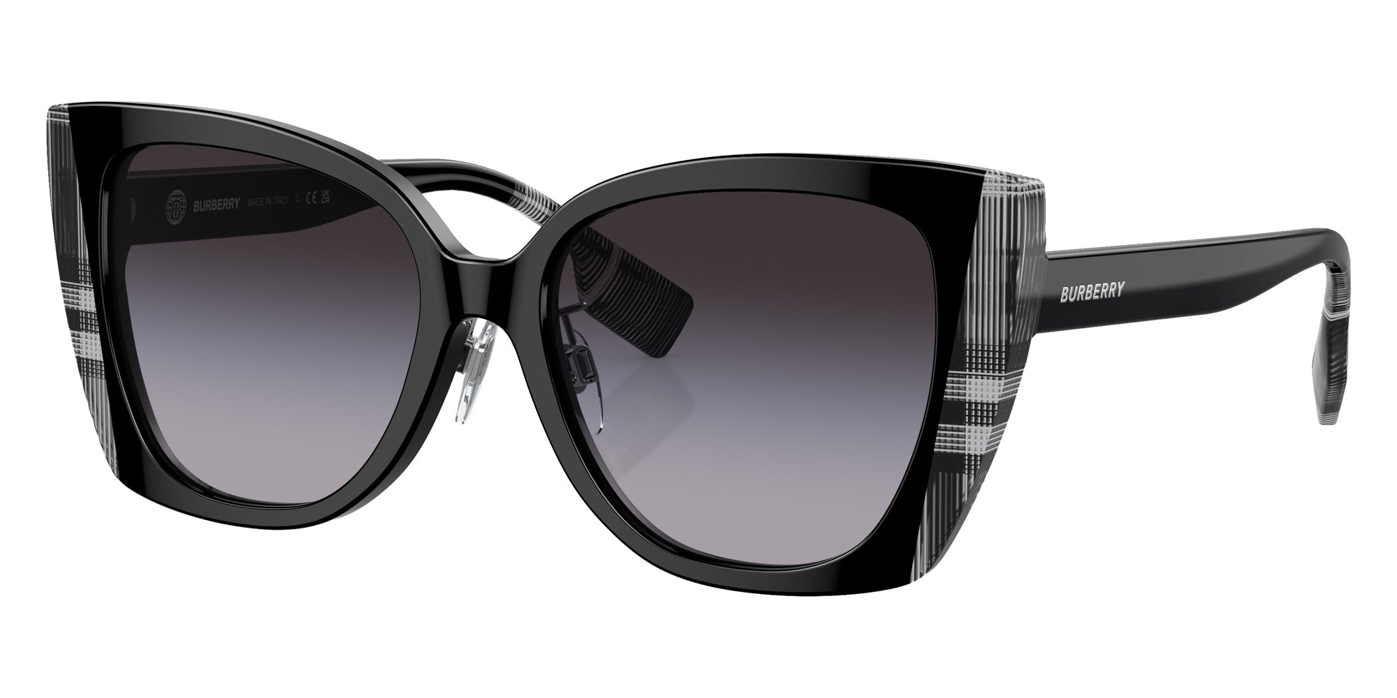 BURBERRY BE4393F Meryl 40518G 54 - Black/Check White Black #id:be4393f40518g_s:100105