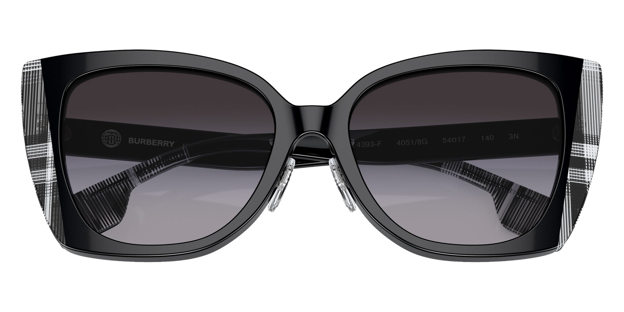 BURBERRY BE4393F Meryl 40518G 54 - Black/Check White Black #id:be4393f40518g_s:100120