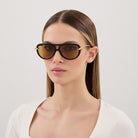 Bottega Veneta BV1418S 001 58 - Black/Gold / Yellow #id:bv1418s001_s:100115