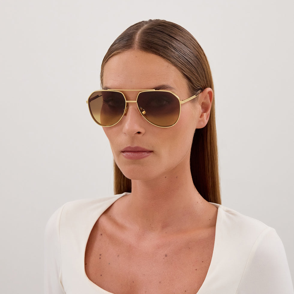 Bottega Veneta BV1465S 004 60 - Gold / Brown Flash #id:bv1465s004_s:102115