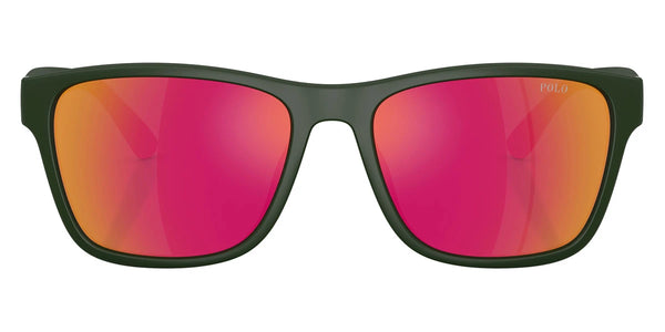 Matte Dark Green/Orange / Orange Mirrored Red / 56-17-145