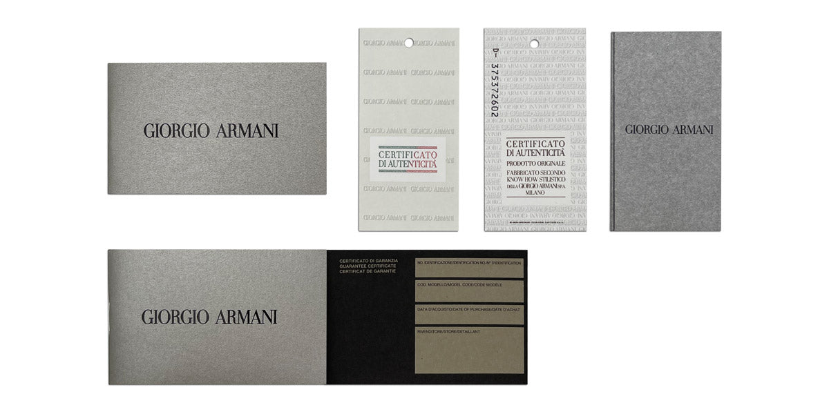 Certificate of Authenticity from ARMANI EXCHANGE #id:cert-ARMANI EXCHANGE_s:106135