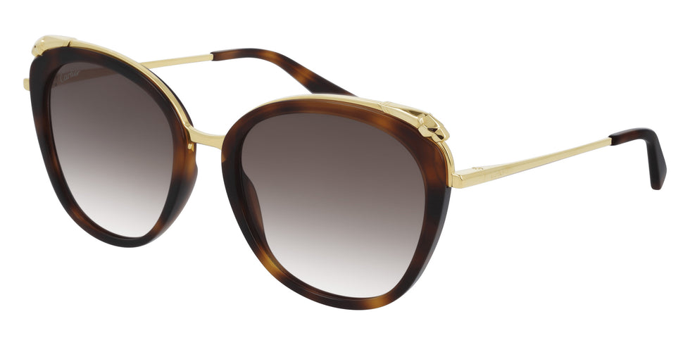 Cartier CT0150S 002 55 - Havana/Gold / Brown Gradient Mirrored #id:ct0150s002_s:100100