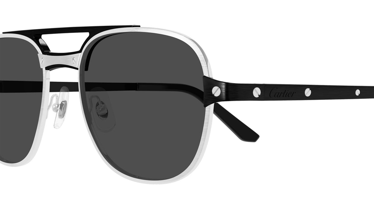 Cartier CT0477S 001 56 - Silver/Black / Smoke AR Polarized #id:ct0477s001_s:100110