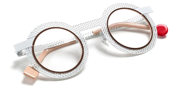 Satin White Perforated/Polished Rose Gold / 43-29-145