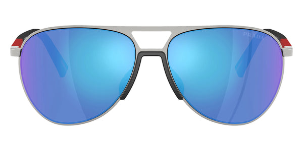 Silver / Light Green Mirrored Blue / 59-15-145