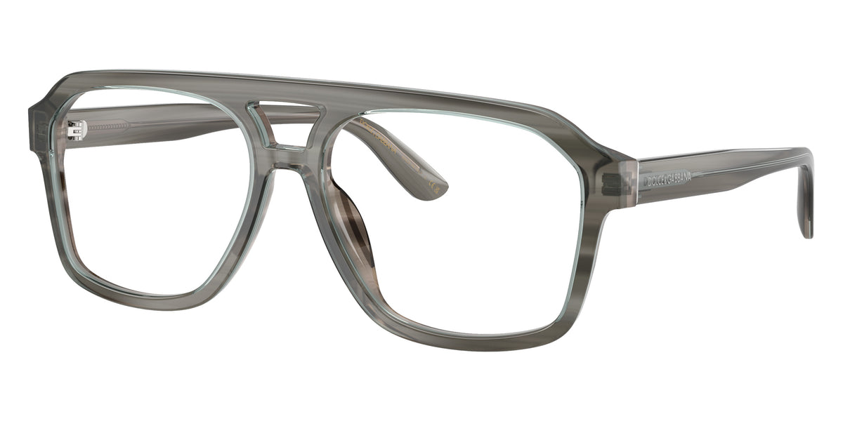 DOLCE&GABBANA DG3452 3479 57 - Transparent Gray on Striped Gray / Clear Blue Light Filter #id:dg34523479_s:100105