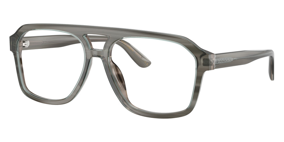 DOLCE&GABBANA DG3452 3479 57 - Transparent Gray on Striped Gray / Clear Blue Light Filter #id:dg34523479_s:100105