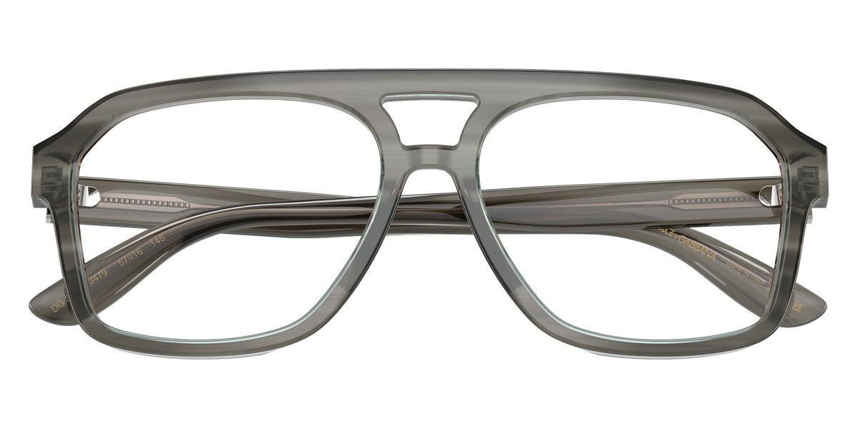 DOLCE&GABBANA DG3452 3479 57 - Transparent Gray on Striped Gray / Clear Blue Light Filter #id:dg34523479_s:100120