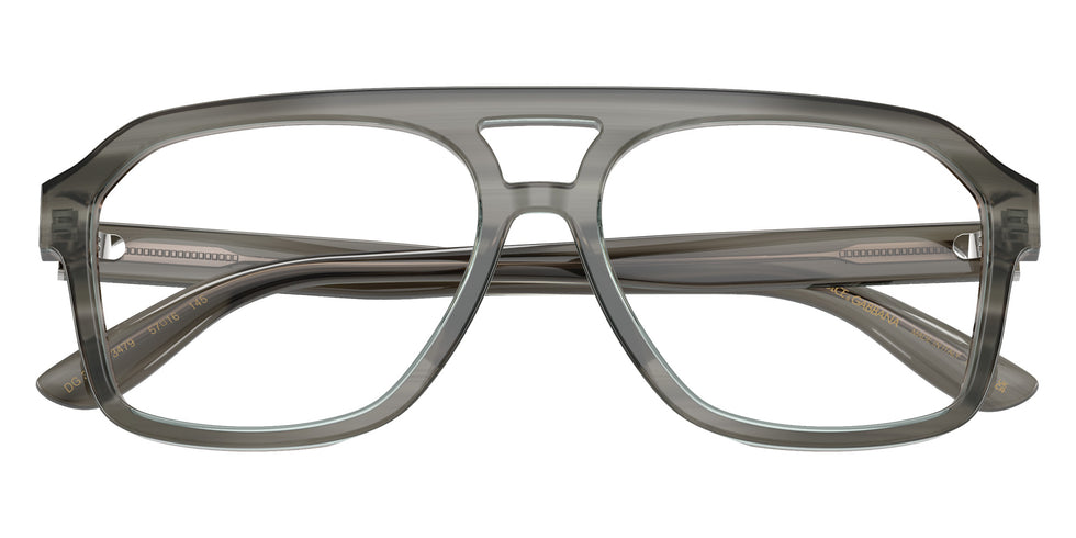 DOLCE&GABBANA DG3452 3479 57 - Transparent Gray on Striped Gray / Clear Blue Light Filter #id:dg34523479_s:100120