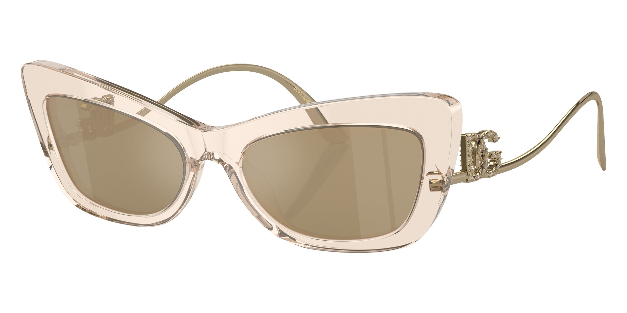 DOLCE & GABBANA DG4467B 343203 55 - Transparent Camel / Clear Mirrored Real Yellow Gold #id:dg4467b343203_s:100105