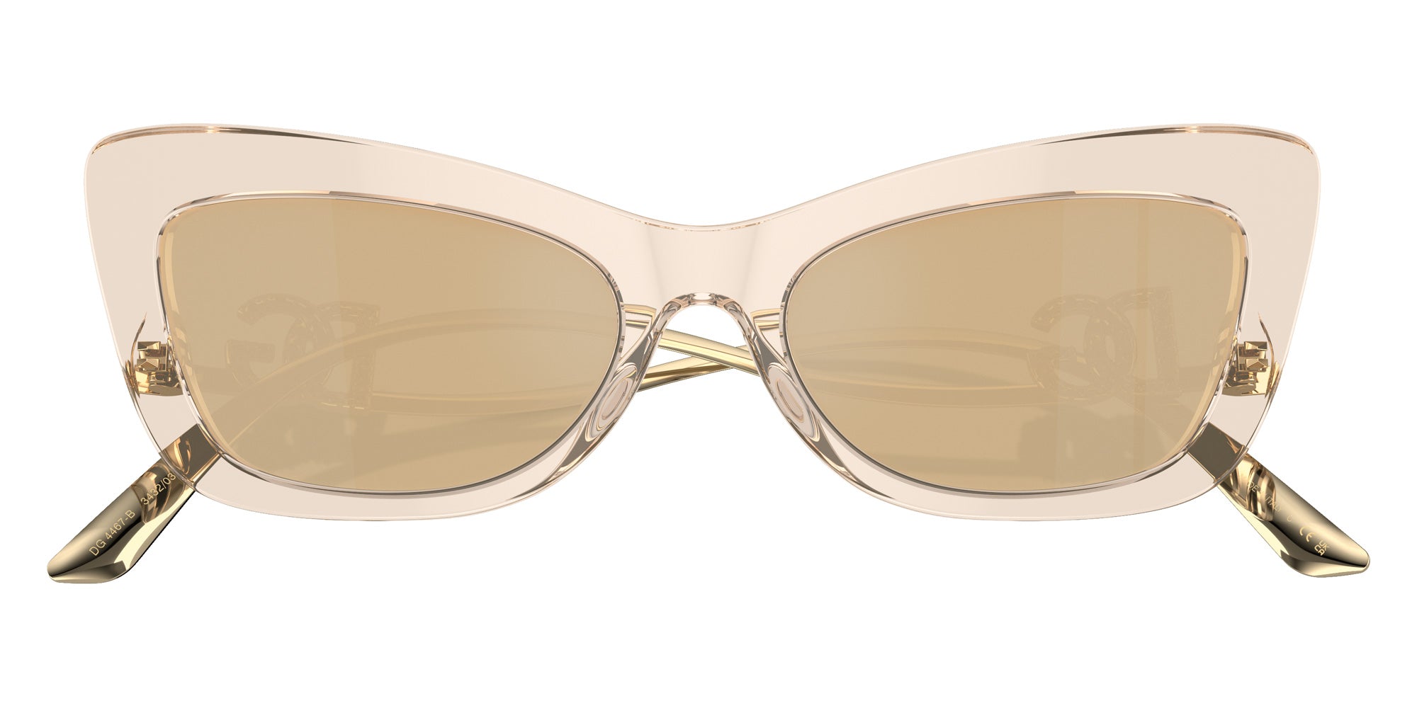 DOLCE & GABBANA DG4467B 343203 55 - Transparent Camel / Clear Mirrored Real Yellow Gold #id:dg4467b343203_s:100120