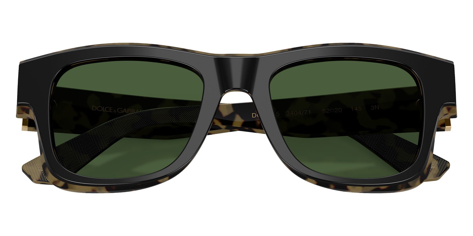 DOLCE & GABBANA DG4515 340471 52 - Black on Yellow Havana / Dark Green #id:dg4515340471_s:102120