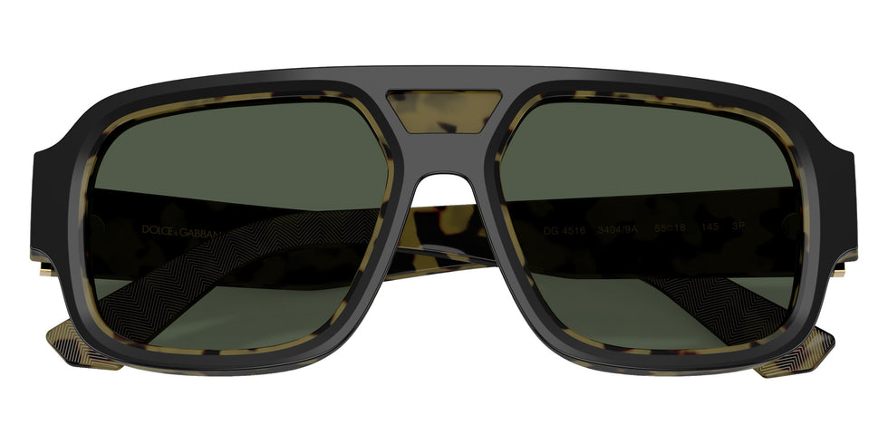 DOLCE & GABBANA DG4516 34049A 55 - Black on Yellow Havana / Dark Green Polarized #id:dg451634049a_s:102120