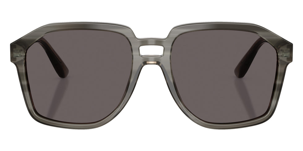 DOLCE&GABBANA DG4568 347987 56 - Transparent Gray on Striped Gray / Black Smoke #id:dg4568347987_s:100100