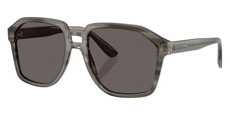 DOLCE&GABBANA DG4568 347987 56 - Transparent Gray on Striped Gray / Black Smoke #id:dg4568347987_s:100105