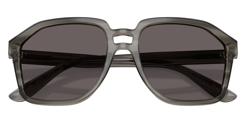 DOLCE&GABBANA DG4568 347987 56 - Transparent Gray on Striped Gray / Black Smoke #id:dg4568347987_s:100120