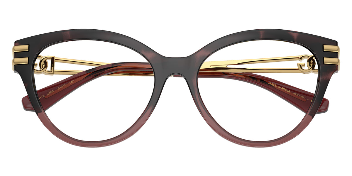 DOLCE&GABBANA DG5116 3493 52 - Burgundy Havana Gradient / Clear Blue Light Filter #id:dg51163493_s:108120