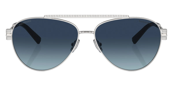 Silver / Azure Gradient Dark Blue Polarized / 59-14-140