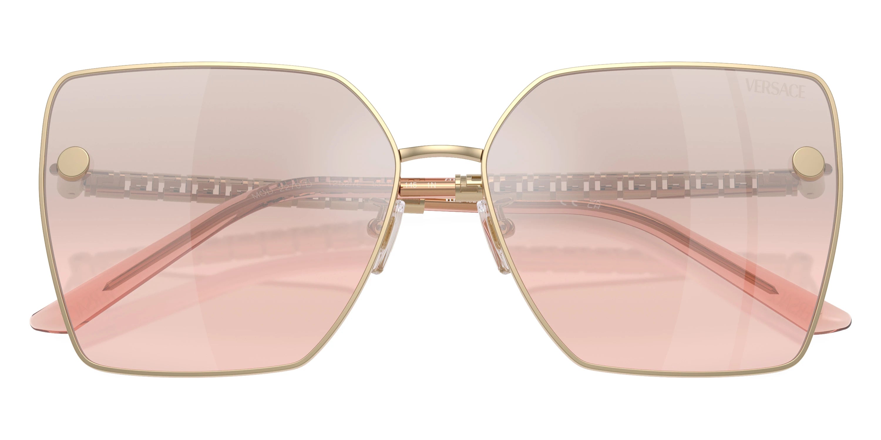 VERSACE VE2270D 12527E 63 - Pale Gold / Light Pink Mirrored Gradient Silver