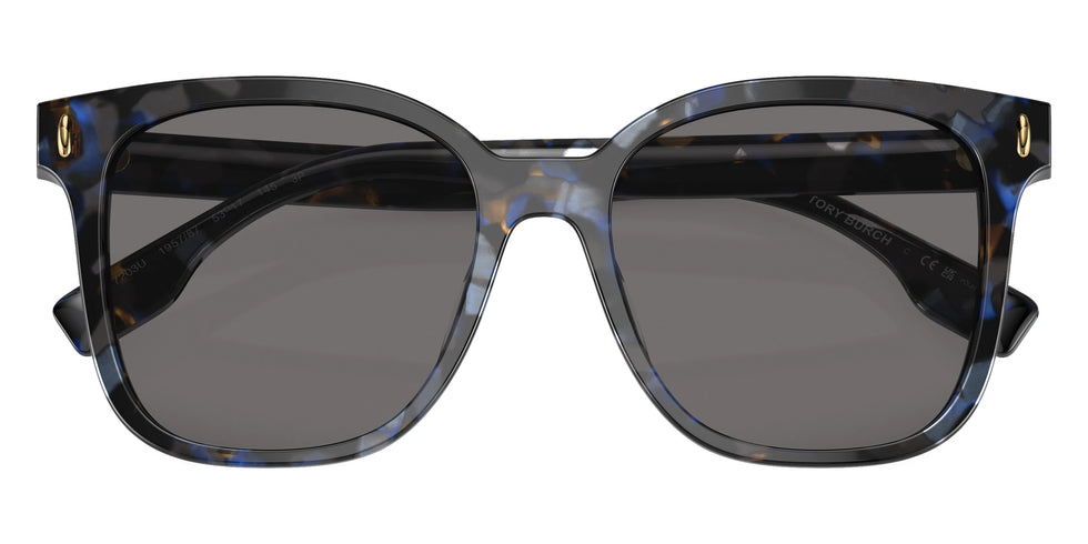 Tory Burch TY7203U 195787 53 - Blue Tortoise / Dark Gray Polarized