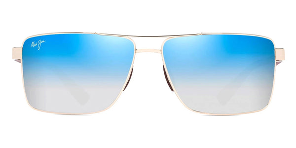 Shiny Gold with Burgundy / Dual Mirrored Blue to Silver / 60-14-140