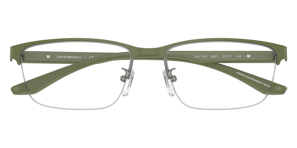 EMPORIO ARMANI EA1147 3367 57 - Matte Gunmetal/Sage Green #id:ea11473367_s:100120