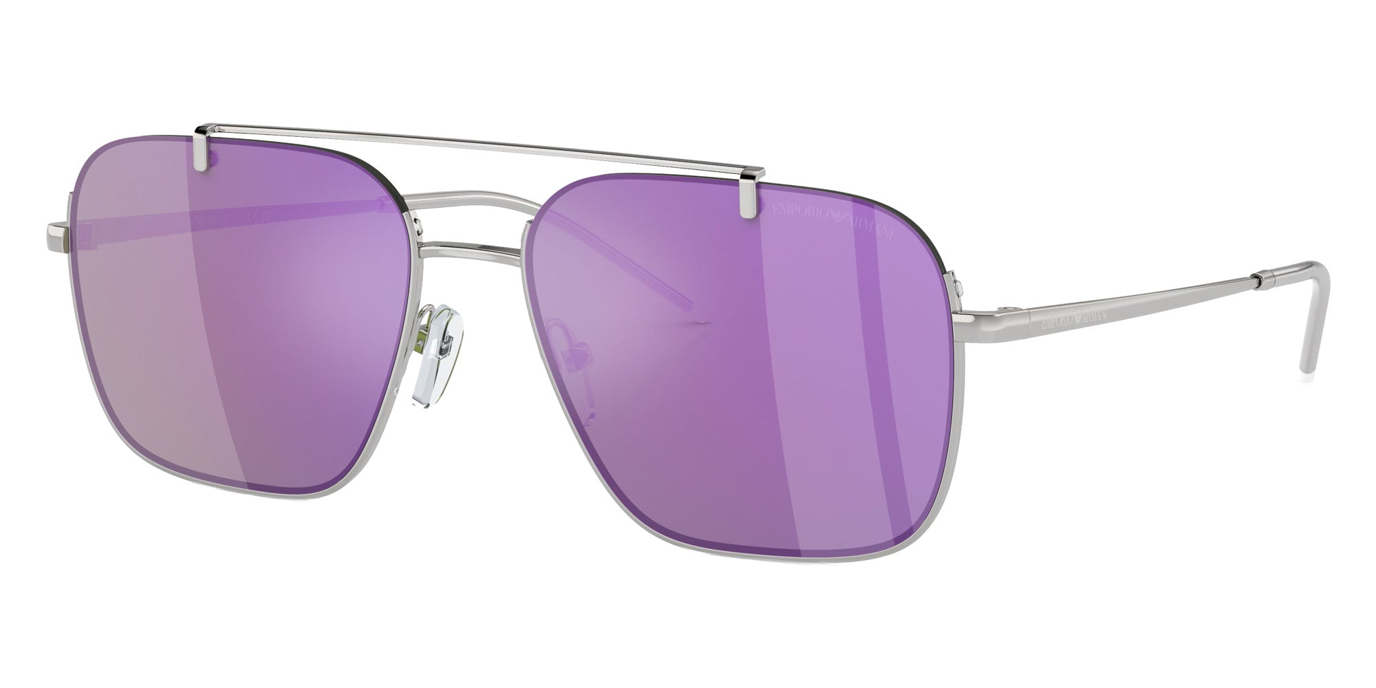 EMPORIO ARMANI EA2150 30154V 57 - Shiny Silver / Gray Mirrored Violet #id:ea215030154v_s:100105